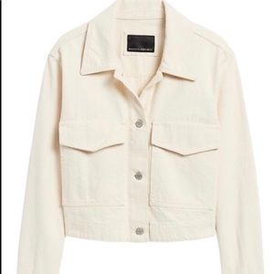 NWOT Banana Republic Cropped Utility Jacket - Cream